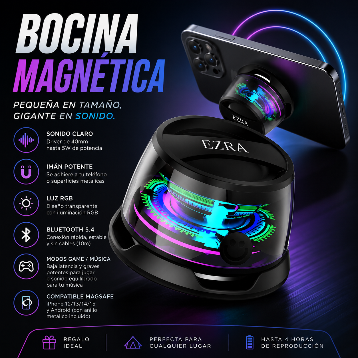Mini Parlante MAGNETICO