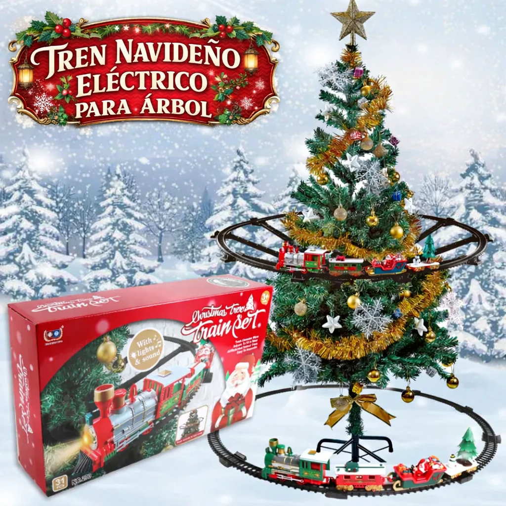 TREN NAVIDEÑO ELECTRICO PARA ARBOL