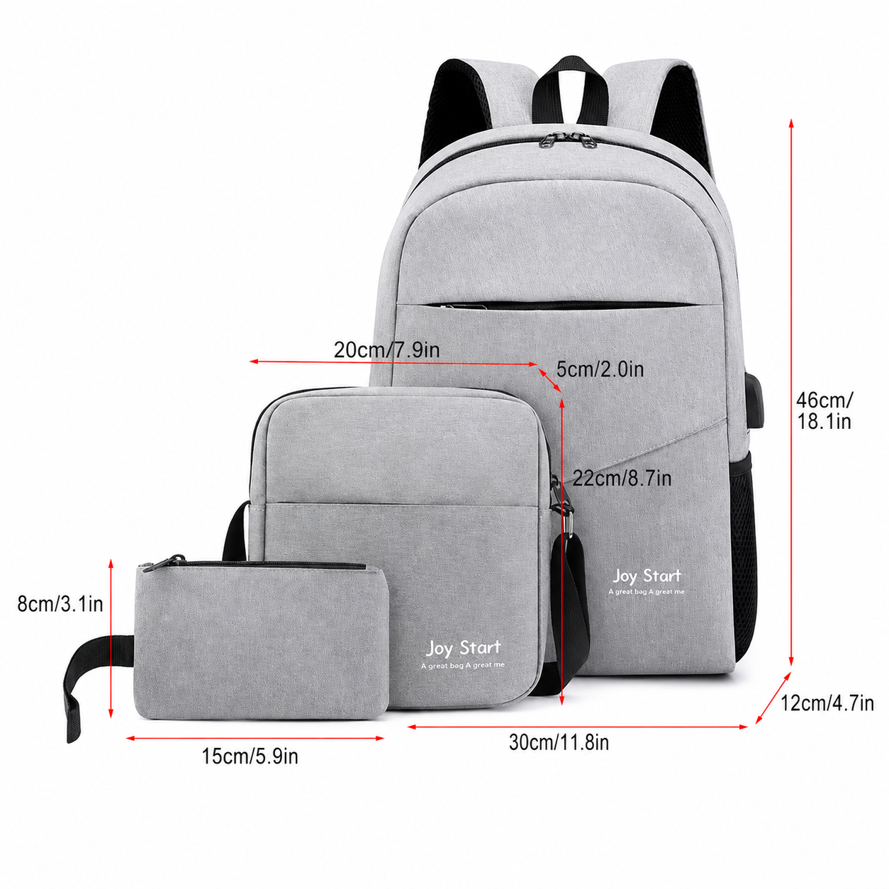 Mochila 3 piezas