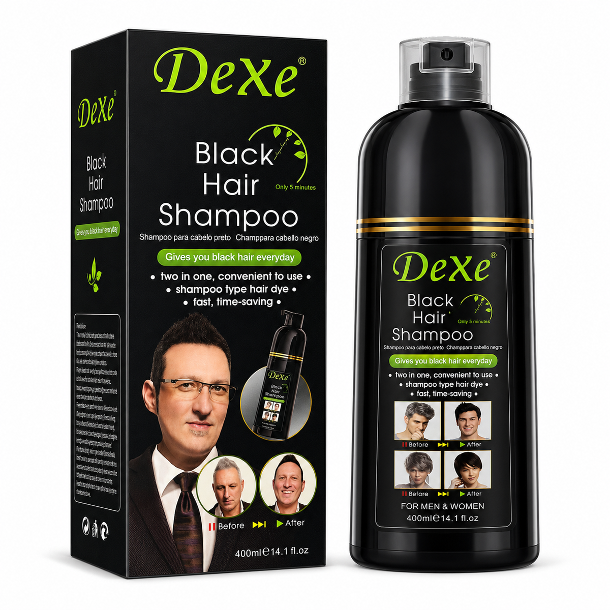 SHAMPOO TINTE PARA CUBRIR LAS CANAS 400ML