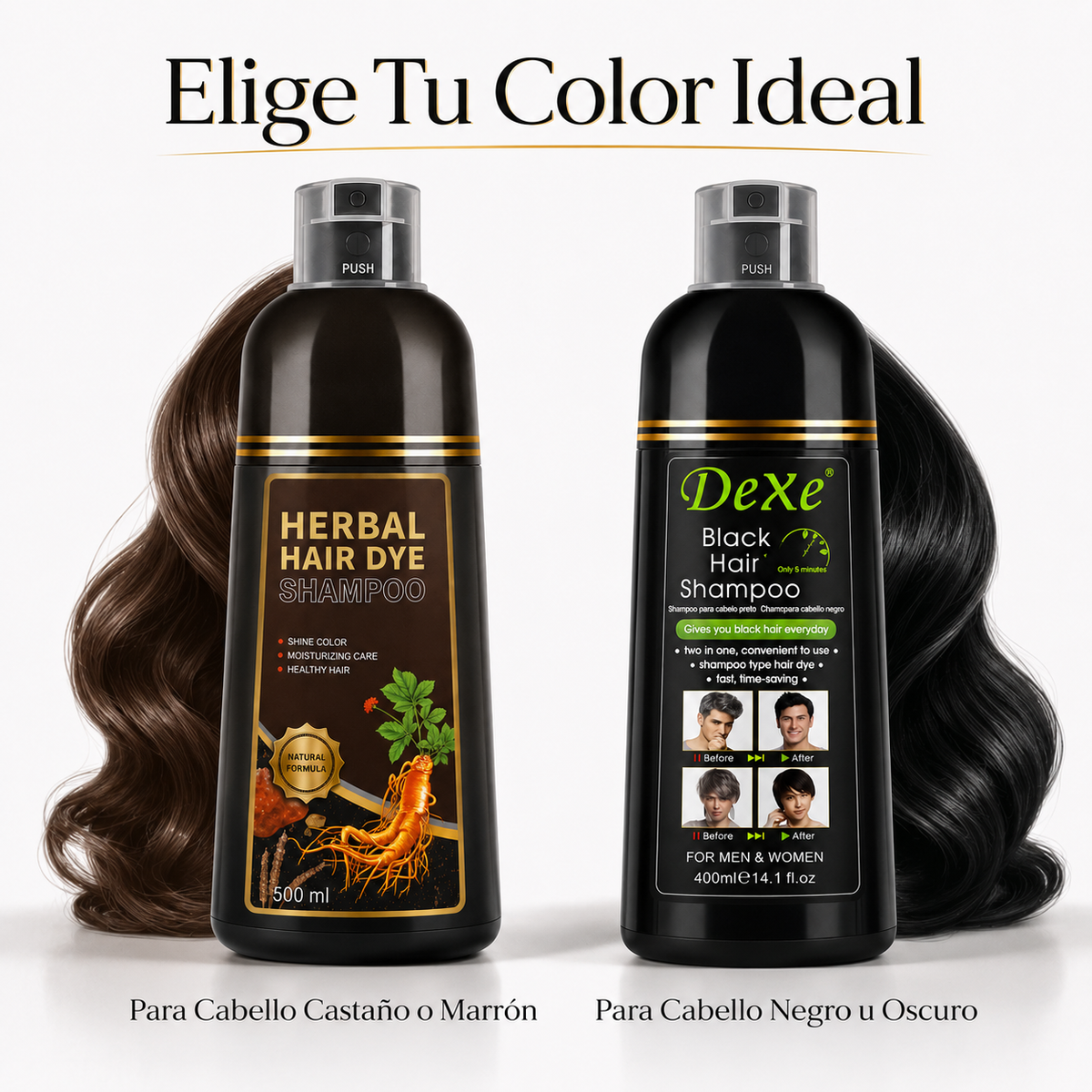 SHAMPOO TINTE PARA CUBRIR LAS CANAS 400ML