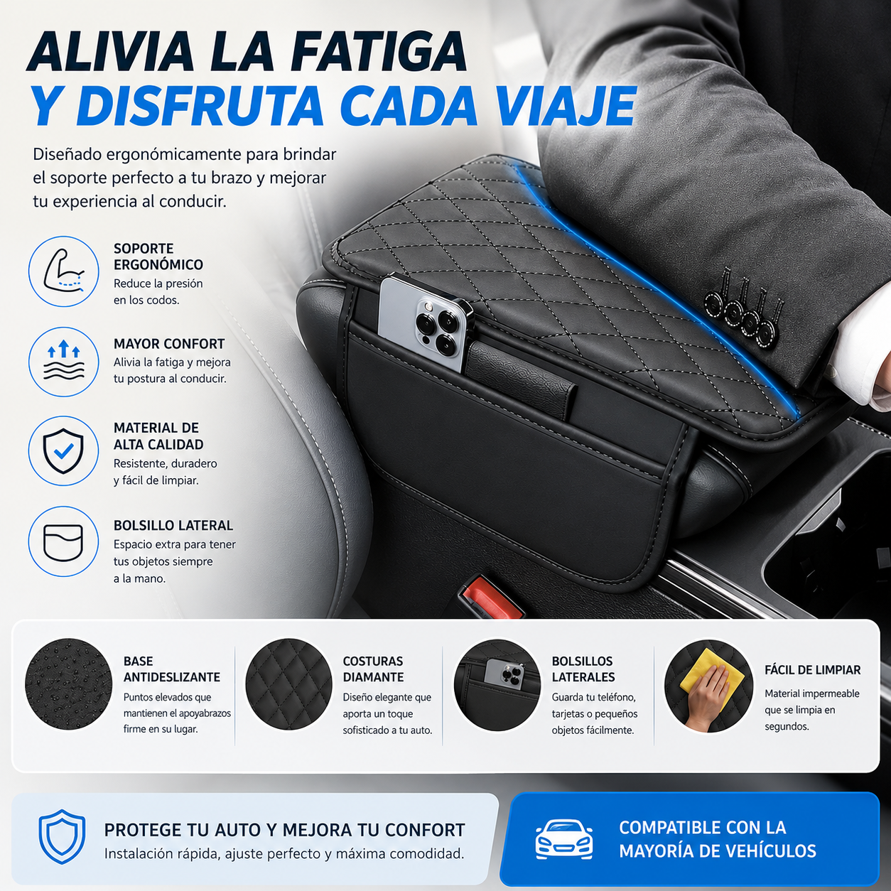 Apoya brazos para vehículos