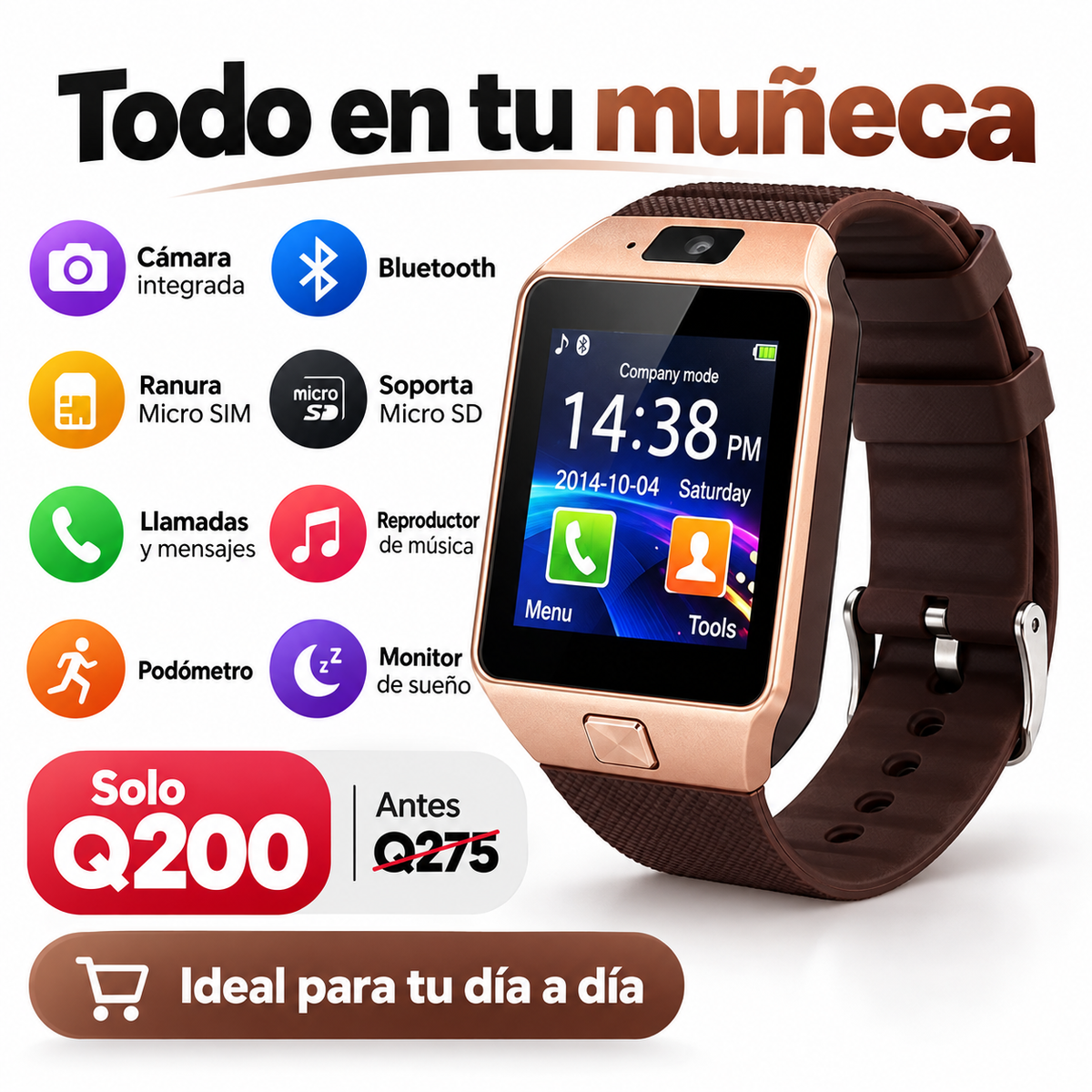 RELOJ SMART con Cámara