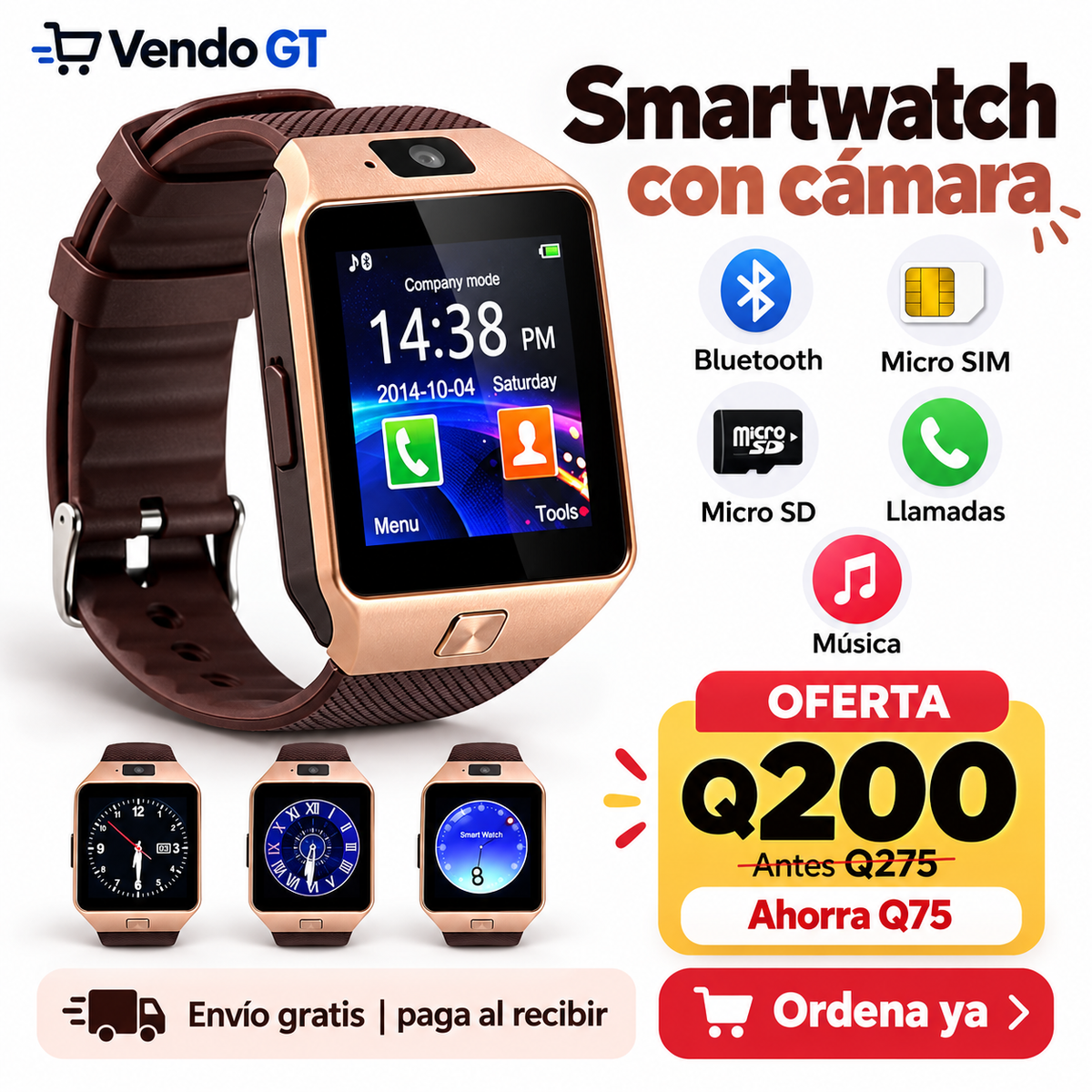 RELOJ SMART con Cámara
