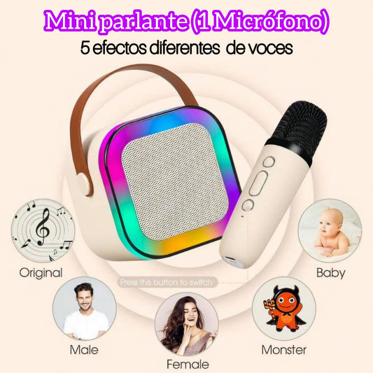 MINI PARLANTE CON MICROFONO USB RGB (1 Micrófono)